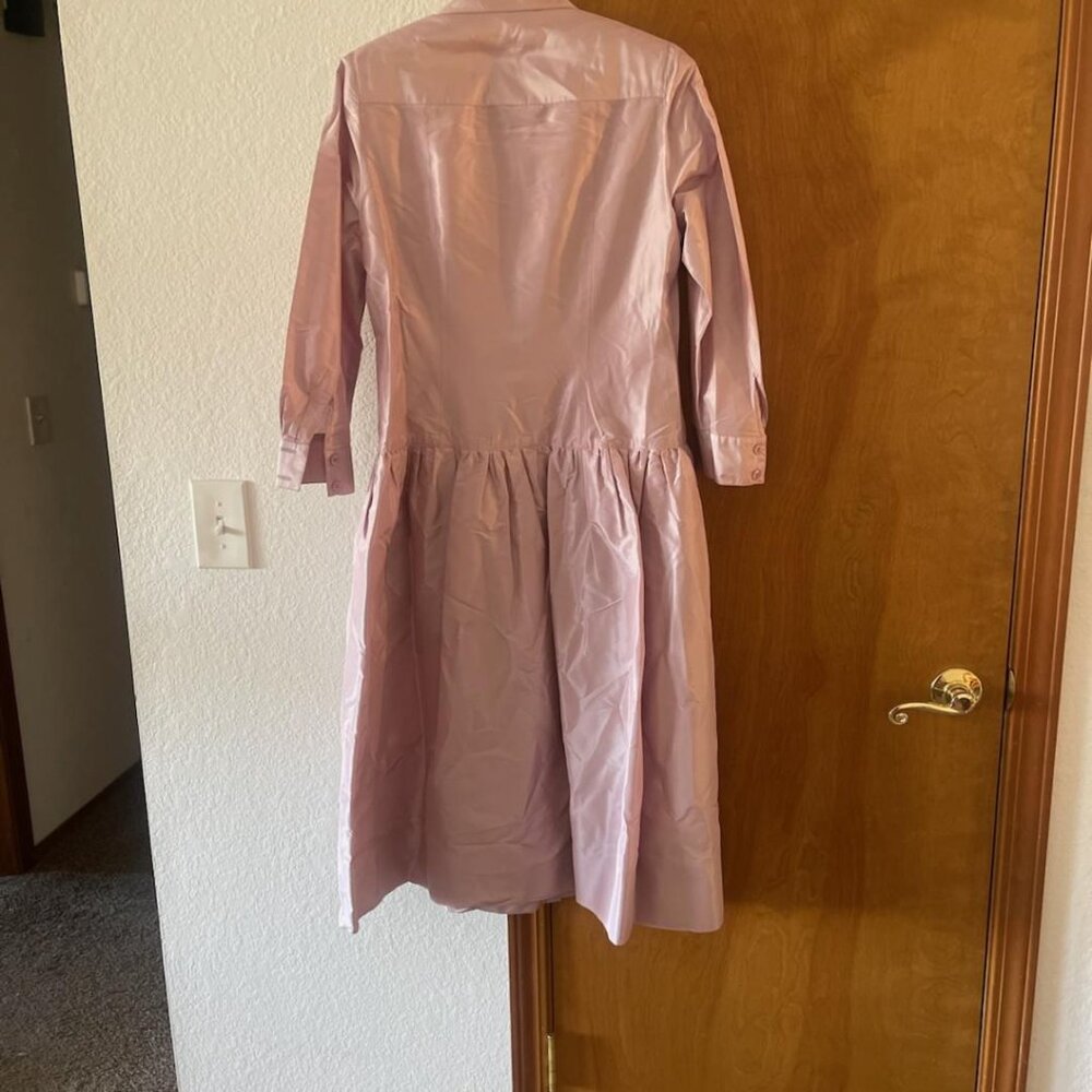 RARE Rickie Freeman- Teri Jon-100% Silk-Lilac Special Occasion Dress-Size M - Picture 3 of 8